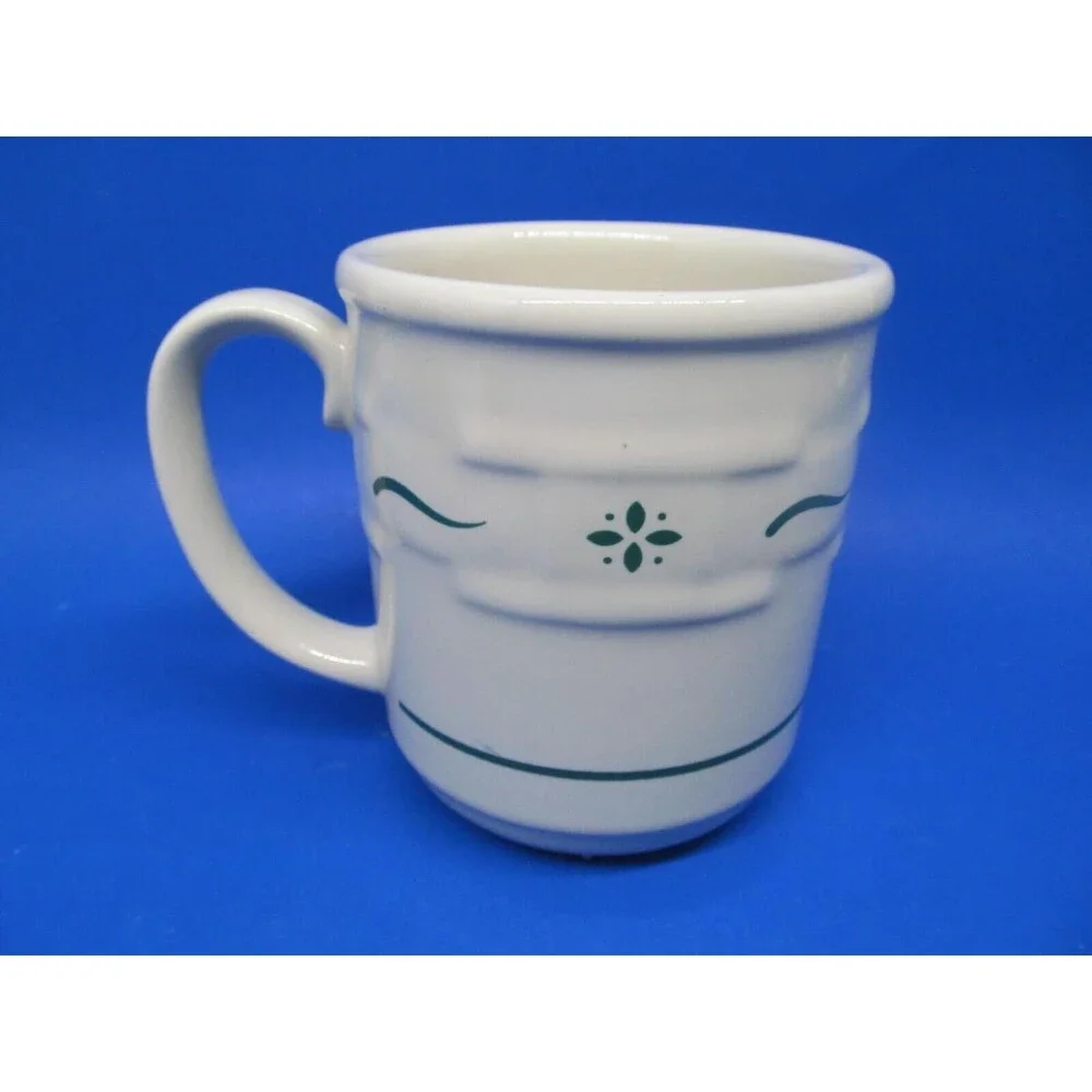 Longaberger Woven Traditions Green On White Coffee Mug 4